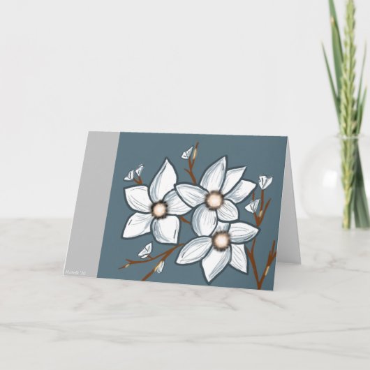 白い花茎カード カード (正面)