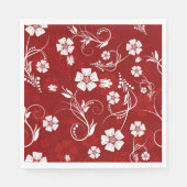 白い花赤い背景 スタンダードランチョンナプキン (正面)