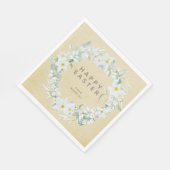 白い花輪のパーティー - 春の花 スタンダードランチョンナプキン (角)