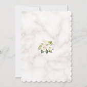 白い花金ゴールドグリッター大理石ベビーシャワー 招待状 (裏面)