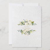 白い花金ゴールドバプテスマ1歳の誕生日パーティー 招待状 (裏面)