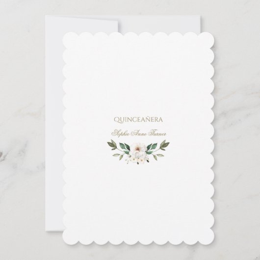 白い花金ゴールドミクインスキンセアニラ 招待状 (裏面)