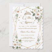 白い花金ゴールドミクインスキンセアニラ 招待状 (正面)