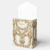 白い花飾り金ゴールドお願いボックス フェイバーボックス (オープン)