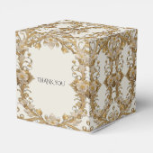 白い花飾り金ゴールドお願いボックス フェイバーボックス (裏面サイド)