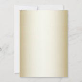 白い花飾り金ゴールドリハーサルディナー 招待状 (裏面)