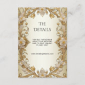 白い花飾金ゴールドエンクロージャカード エンクロージャーカード (正面)