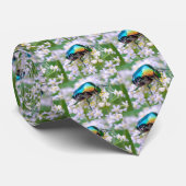 白い花首タイのカブトムシ ネクタイ (ロール)