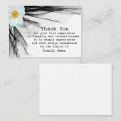 白い花黒いリボン葬儀後ありがとう ノートカード (正面/裏面)