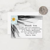 白い花黒いリボン葬儀後ありがとう ノートカード (正面/裏面インサイチュ)