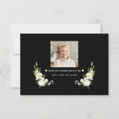 白い花黒写真愛の記憶 サンキューカード (裏面)