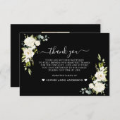 白い花黒写真愛の記憶 サンキューカード (正面/裏面)