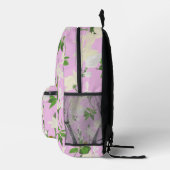白い花1薄紫 プリントバックパック (右)
