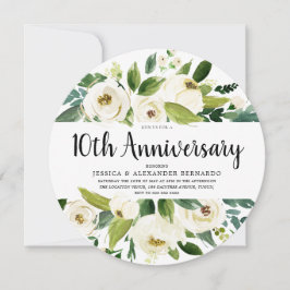 白い花10th 15th 20結婚周年 招待状