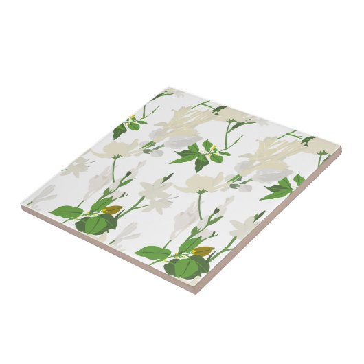 白い花1 タイル (側面)