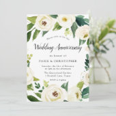 白い花 すべての年の結婚記念日 招待状 (スタンド正面)