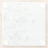 白い花 ガラスコースター (裏面)