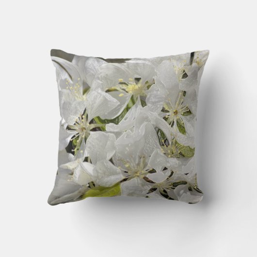 白い花 クッション (裏面)