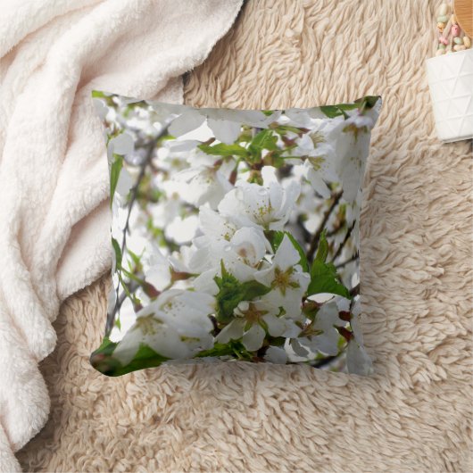 白い花 クッション (ブランケット)