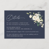 白い花、クリーム色の花結婚、の詳細 エンクロージャーカード (正面)