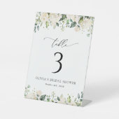 白い花,クリーム色の花,ぼほ,テーブル番号 台座サイン (正面)