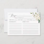 白い花，クリーム色の花，ブライダルシャワーレシピ (正面)