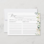 白い花，クリーム色の花，ブライダルシャワーレシピ (正面)