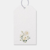 白い花、クリーム色の花、ボヘミアン、ベビーシャワー ギフトタグ (裏面)