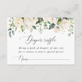 白い花、クリーム色の花、ボヘミア、オムツくじ エンクロージャーカード (正面)