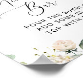 白い花、クリーム色の花、ボヘミア、ミモザ バー ポスター (角)