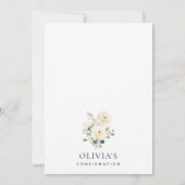 白い花、クリーム色の花、ボヘミア、確認 招待状 (裏面)