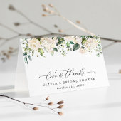 白い花、クリーム色の花、ボヘミア、結婚前のお祝い会 サンキューカード