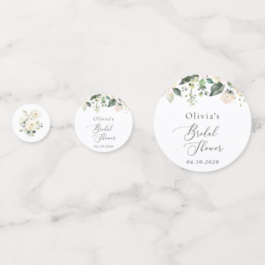 白い花、クリーム色の花、ボヘミア、結婚前祝賀会 コンフェッティ (正面)