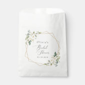 白い花、クリーム色の花、ボヘミア、結婚式前祝い フェイバーバッグ (正面)