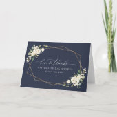 白い花,クリーム色の花,ボホ,ブライダルシャワー サンキューカード (正面)