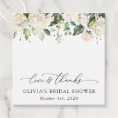 白い花，クリーム色の花，ボホ，ブライダルシャワー フェイバータグ (正面)