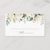 白い花,クリーム色の花,ボホ,ブライダルシャワー プレイスカード (正面)