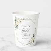 白い花,クリーム色の花,ボホ,ブライダルシャワー 紙コップ (裏面)