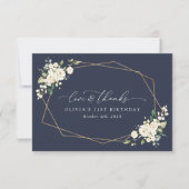 白い花,クリーム色の花,ボホ,誕生日 サンキューカード (正面)