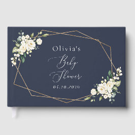 白い花,クリーム色の花,ボホ,赤ちゃんシャワー ゲストブック