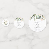 白い花,クリーム色の花,ボホ,赤ちゃんシャワー コンフェッティ (裏面)