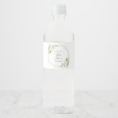 白い花,クリーム色の花,ボホ,赤ちゃんシャワー ペットボトルラベル (正面)