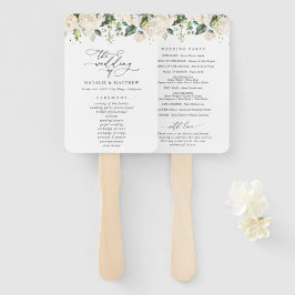 白い花，クリーム色の花，結婚式 プログラム ハンドファン