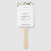 白い花,クリーム色の花,結婚式 プログラム ハンドファン (裏面)