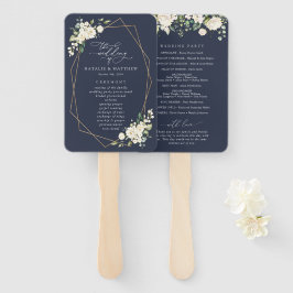 白い花，クリーム色の花，結婚式 プログラム ハンドファン