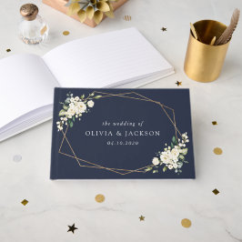 白い花、クリーム色の花、緑結婚色、 ゲストブック