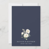 白い花、クリーム色の花、緑結婚色、 セーブザデート (裏面)