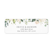 白い花、クリーム色の花、緑結婚色、 ラベル (正面)