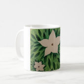 白い花 コーヒーマグカップ (正面左)