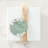 白い花 サゲグリーン 雲模様 ゴールド サークル フェイバータグ (インサイチュ)